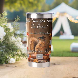 Autumn Squirrel Back to School Teacher Tumbler