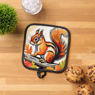 Autumn Squirrel Charm Design Pot Holder