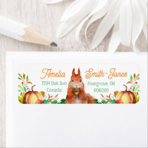 Autumn Squirrel Return Address Label