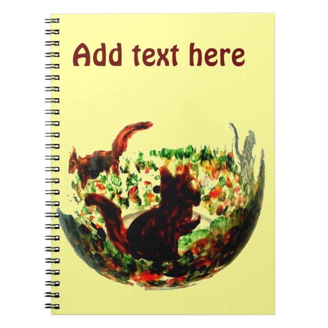 Autumn Squirrels Animal Art Notebook (Front)