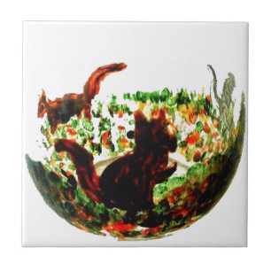 Autumn Squirrels Wild Animal Tile