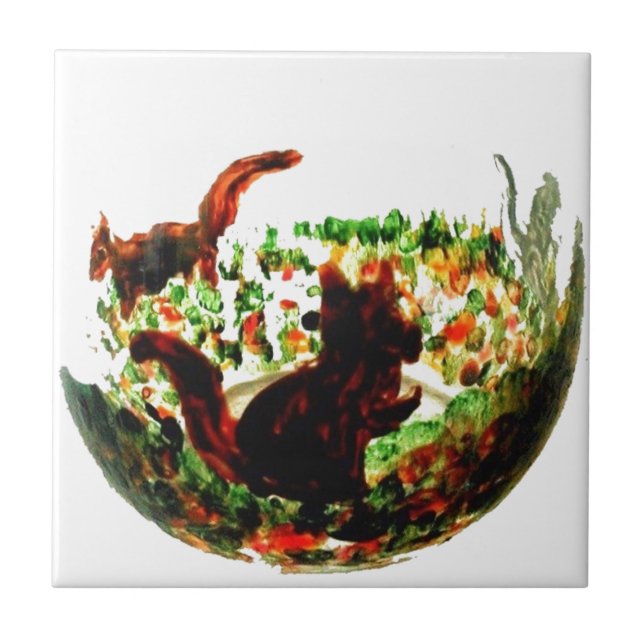 Autumn Squirrels Wild Animal Tile (Front)