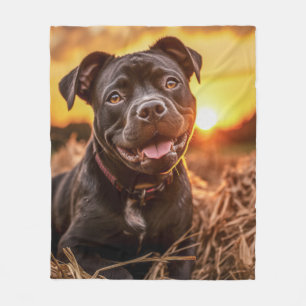 Autumn Staffie Fleece Blanket