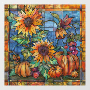 Autumn Stained Glass Art Window Cling