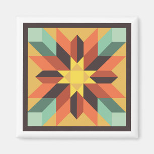 Autumn Star Barn Quilt Magnet