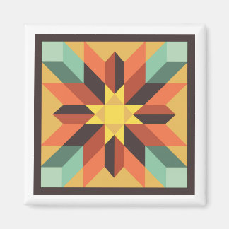 Autumn Star Barn Quilt Magnet
