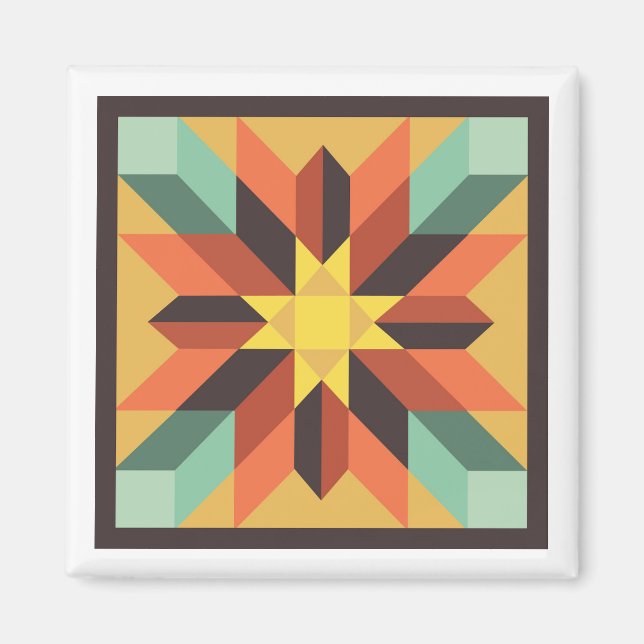 Autumn Star Barn Quilt Magnet (Front)