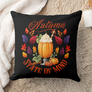 Autumn State Of Mind Black Cushion