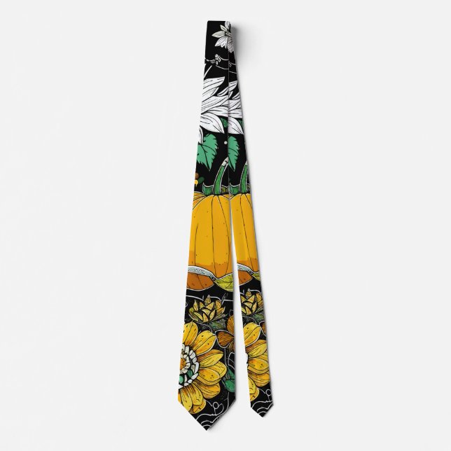  Autumn still life with pumpkin Tie (Front)
