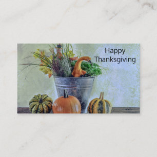 Autumn still life with pumpkins, flowers  business card