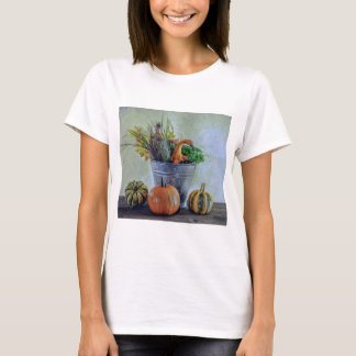 Autumn still life with pumpkins, flowers T-Shirt