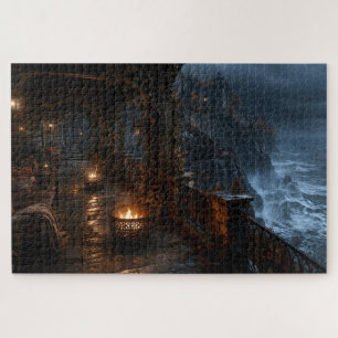 Autumn Storm Sea Cliff Jigsaw Puzzle