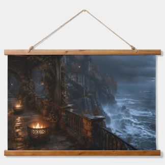 Autumn Storm Sea Cliff Tapestry