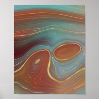 Autumn Strata | Burnt Orange Gold Teal Fall Agate