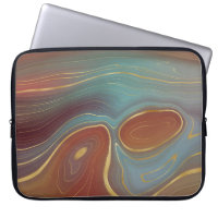 Autumn Strata | Terra Cotta Teal and Gold Agate
