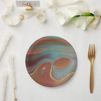 Autumn Strata | Terra Cotta Teal and Gold Agate