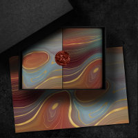 Autumn Strata | Terra Cotta Teal and Gold Agate