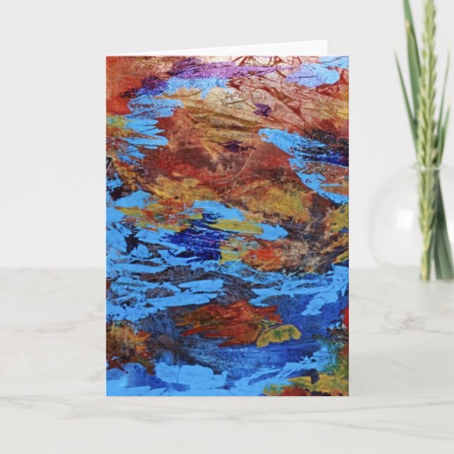 "Autumn Streams" Abstract Design Greeting Card (Front)