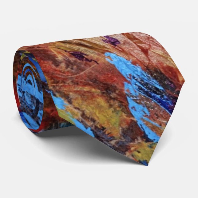 "Autumn Streams" Abstract Design Tie (Rolled)