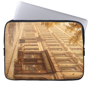 Autumn Street Scene with Books Laptop Sleeve