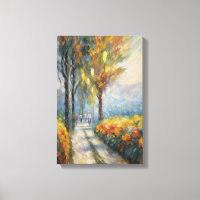 Autumn Stroll Impressionist Pathway Scene