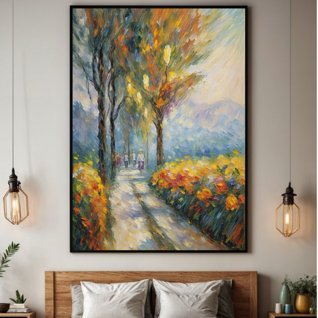 Autumn Stroll Impressionist Pathway Scene Poster (Creator Uploaded)
