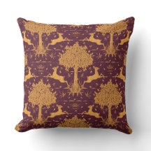 Autumn Stylish Pillow with an Oak and a Deer