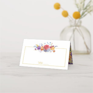 Autumn Succulents Berries Flowers Leaves Place Card