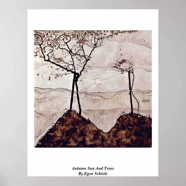 Autumn Sun And Trees By Egon Schiele Poster (Front)