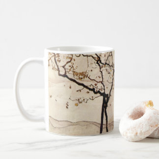 Autumn Sun and Trees by Egon Schiele, Vintage Art Coffee Mug