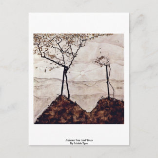 Autumn Sun And Trees By Schiele Egon Postcard