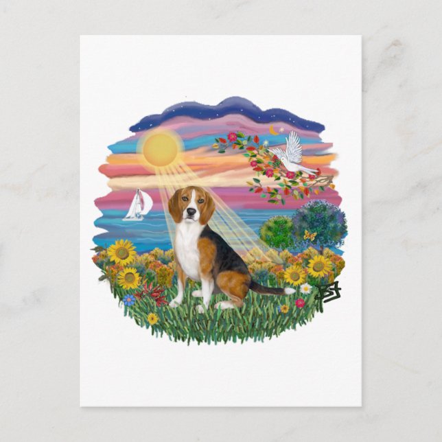 Autumn Sun - Beagle #7 Postcard (Front)