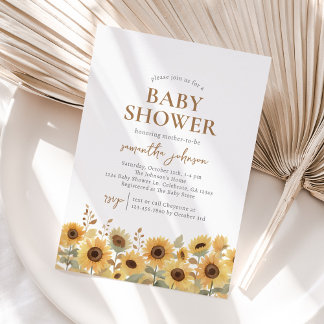 Autumn Sunflower Baby Shower Invitation