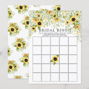 Autumn Sunflower BINGO Bridal Shower Game Invitation