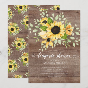 Autumn Sunflower Bridal Lingerie Shower Invitation