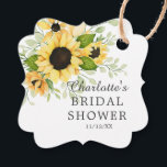 Autumn Sunflower Bridal Shower Favour Gift Tag<br><div class="desc">Beautiful watercolor yellow sunflowers floral bouquet including sunflowers & leafy greenery. Visit our shop to view our entire sunflower floral collection</div>