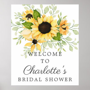 Autumn Sunflower Bridal Shower Welcome Sign