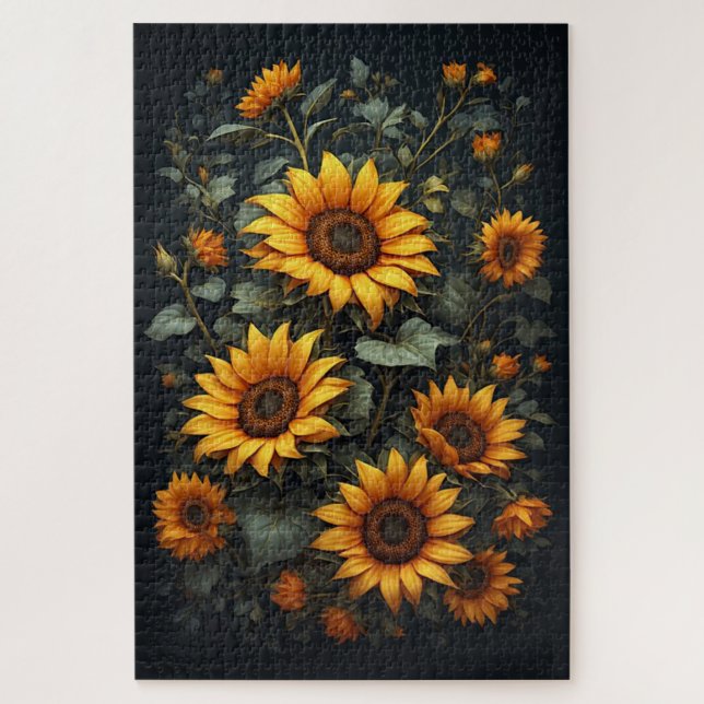 Autumn Sunflower Floral Arrangement Jigsaw Puzzle (Vertical)