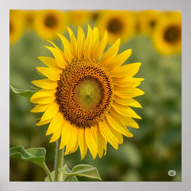 Autumn Sunflower Graphic Poster (Front)