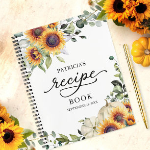 Autumn Sunflower Pumpkin Bridal Shower Recipe Book
