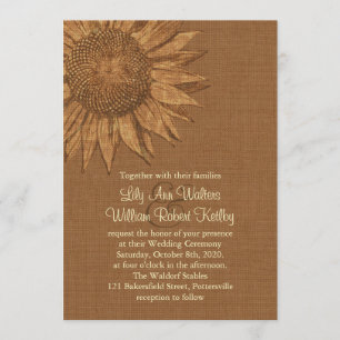 Autumn Sunflower Wedding Invitation