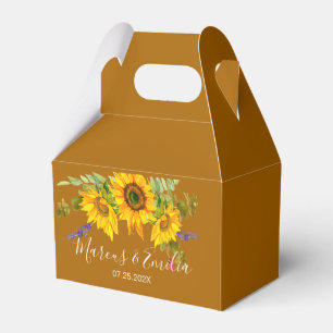 Autumn Sunflowers Custom Wedding  Favour Box