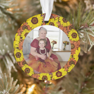 Autumn Sunflowers Pattern Ornament