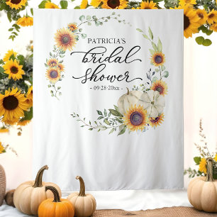 Autumn Sunflowers Pumpkin Bridal Shower Backdrop Tapestry