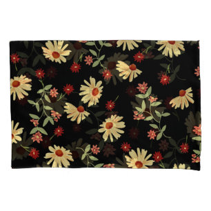 Autumn Sunflowers: Red-Orange Harmony. Pillowcase