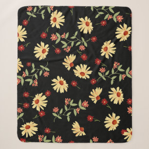 Autumn Sunflowers: Red-Orange Harmony. Sherpa Blanket