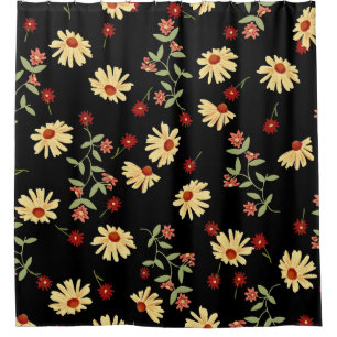 Autumn Sunflowers: Red-Orange Harmony. Shower Curtain