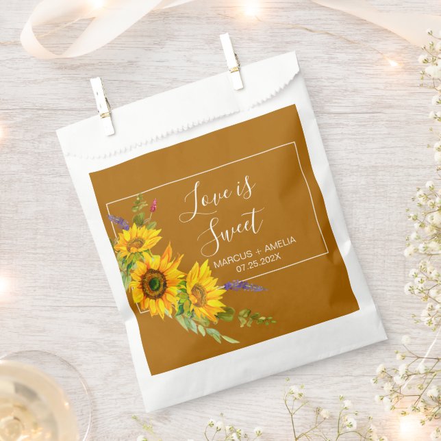 Autumn Sunflowers Wedding  Favour Bags (Clipped)