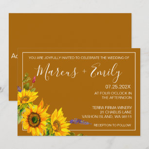 Autumn Sunflowers Wedding Invitation