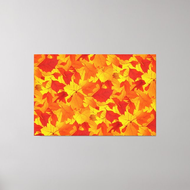 Autumn sunny shiny leaves design canvas print (Front)